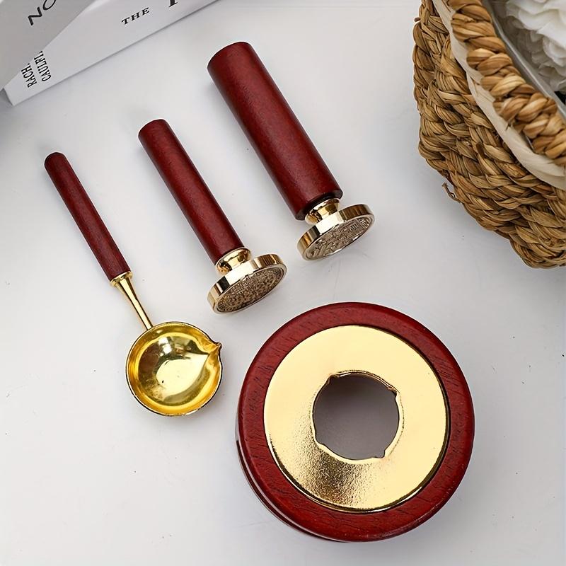 3PCS/Pack Wax Sealing Kit Melting Furnace Tool Wax Seal Warmer, Wax Seal Stamp Set with Wax Melting Spoon for Melting Wax Seal