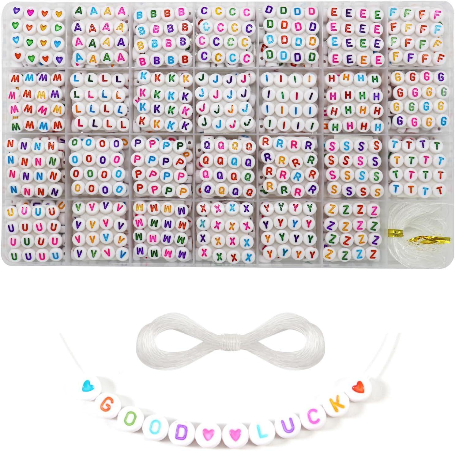 Beaded English Alphabet Toy Diy Handmade Little Girl Wearing Bead Jewelry Bracelet Box