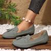 Vintage Style Women's Ballet Flats Soft Comfortable Round Toe Slip-On Loafers with Wheat Bowknot, Lightweight for All-Season Casual Wear