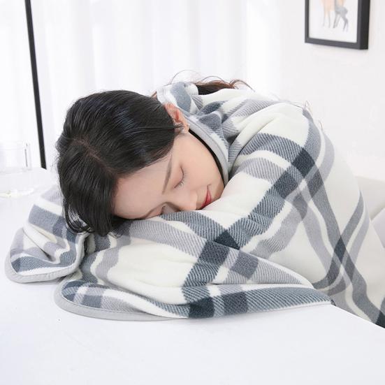 Wearable Quilt Shawl Blanket Office Home Bed Sofa Travel Throw Blanket Button