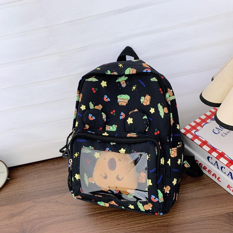 Capybara Backpack Children Cartoon Itabag Adjustable Shoulder Straps Schoolbag