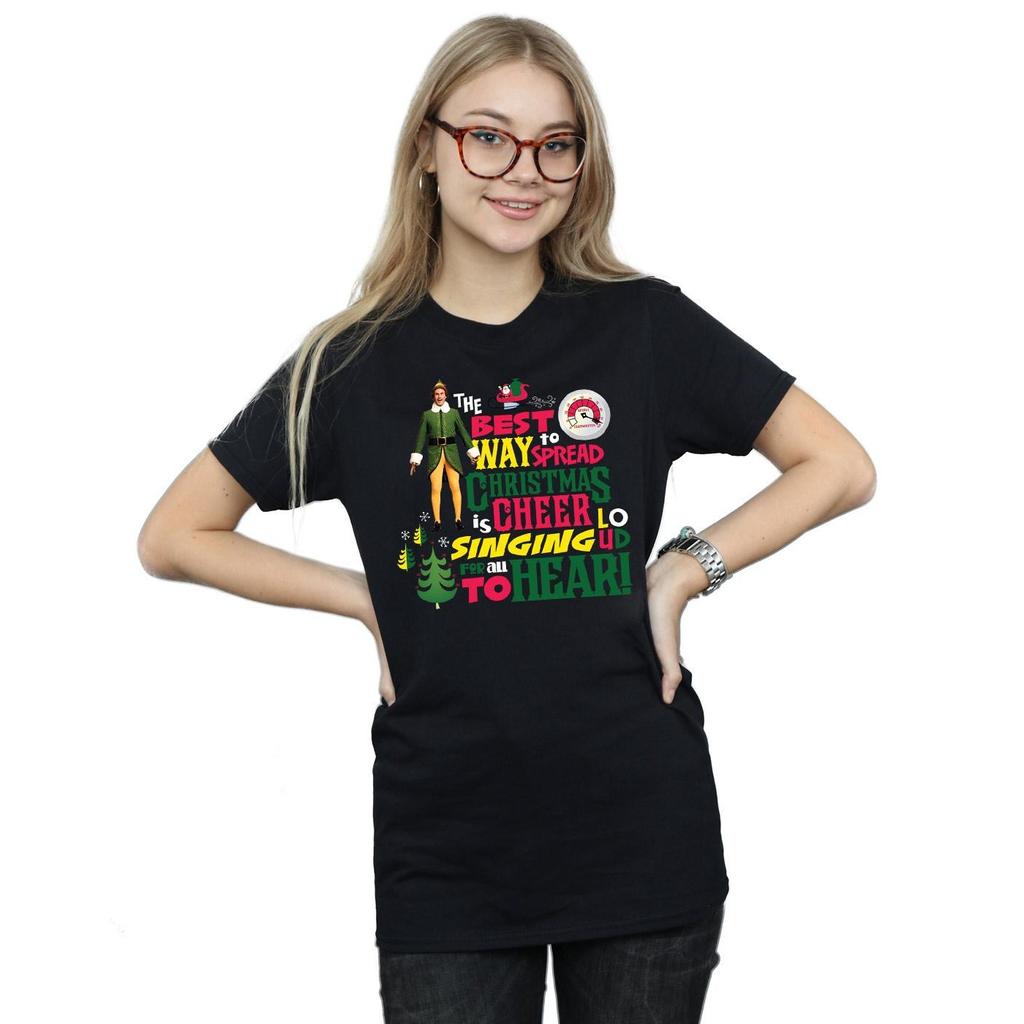 Elf Womens/Ladies Christmas Cheer Cotton Boyfriend T-Shirt