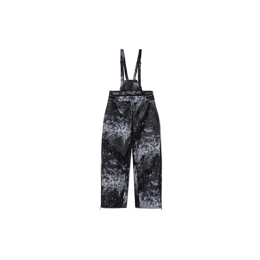 Li Ning CF Wu Xing Series Show Style Polyester Straight Leg Reflective Loose Overalls Unisex Overalls Black Gray AYKR991-3