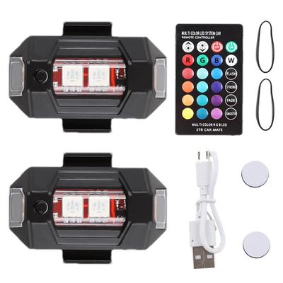 Wezalget LED Stroboskoplichter | 2 LED Zusatzleuchten mit Fernbedienung USB