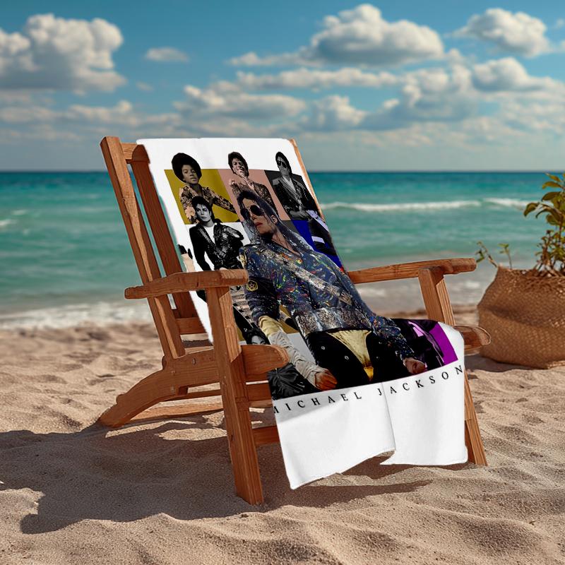 Ultra-weiches Strandtuch mit Michael Jackson Thema, Ideal für Pool - Camping, Tauchen - Perfekter Reisebegleiter, Lebendiges Strandtuch.