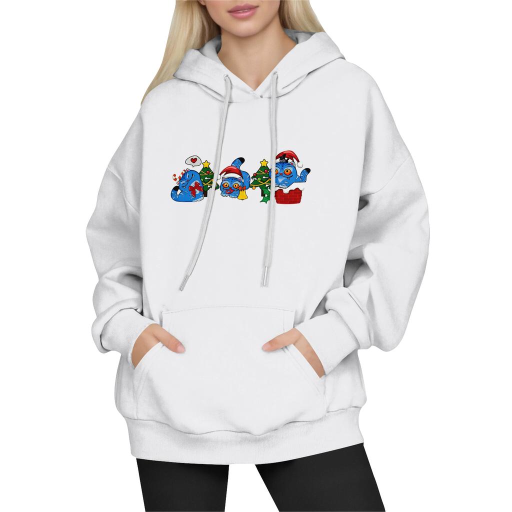 Women's Fashion Long-Sleeve Pullover Hoodie with Fun Movie-Inspired Prints