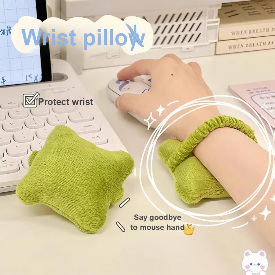 Wrist Mouse Pad Pillow Hand Rest Support with Elastic Strap for Keyboard Typing, Office Hand Rest