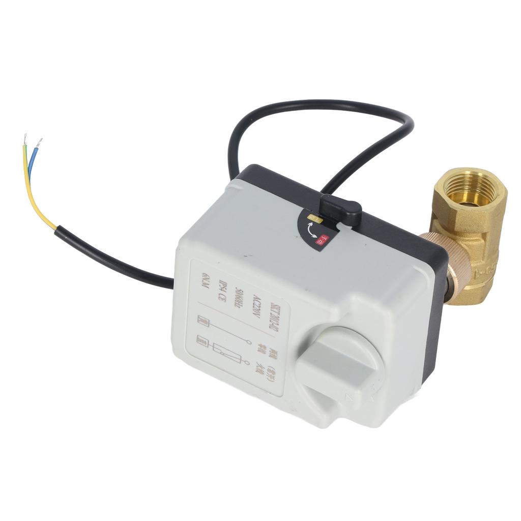 2-Draht Motorisiertes Kugelventil Messing Verschleißfestigkeit IP54 AC220V Elektrisches Kugelventil für Kalt Heiß
