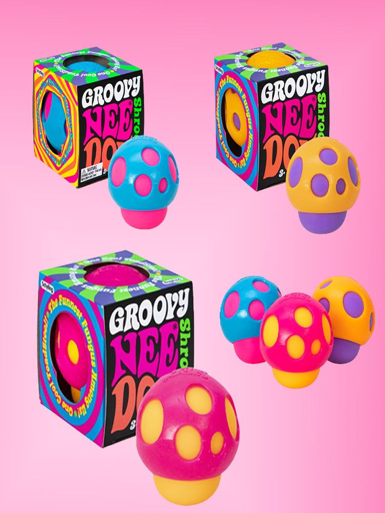 NeeDoh Groovy Shroom Fungo Morbido, Sicuro Senza BPA Fidget per Nervosismo e Calma