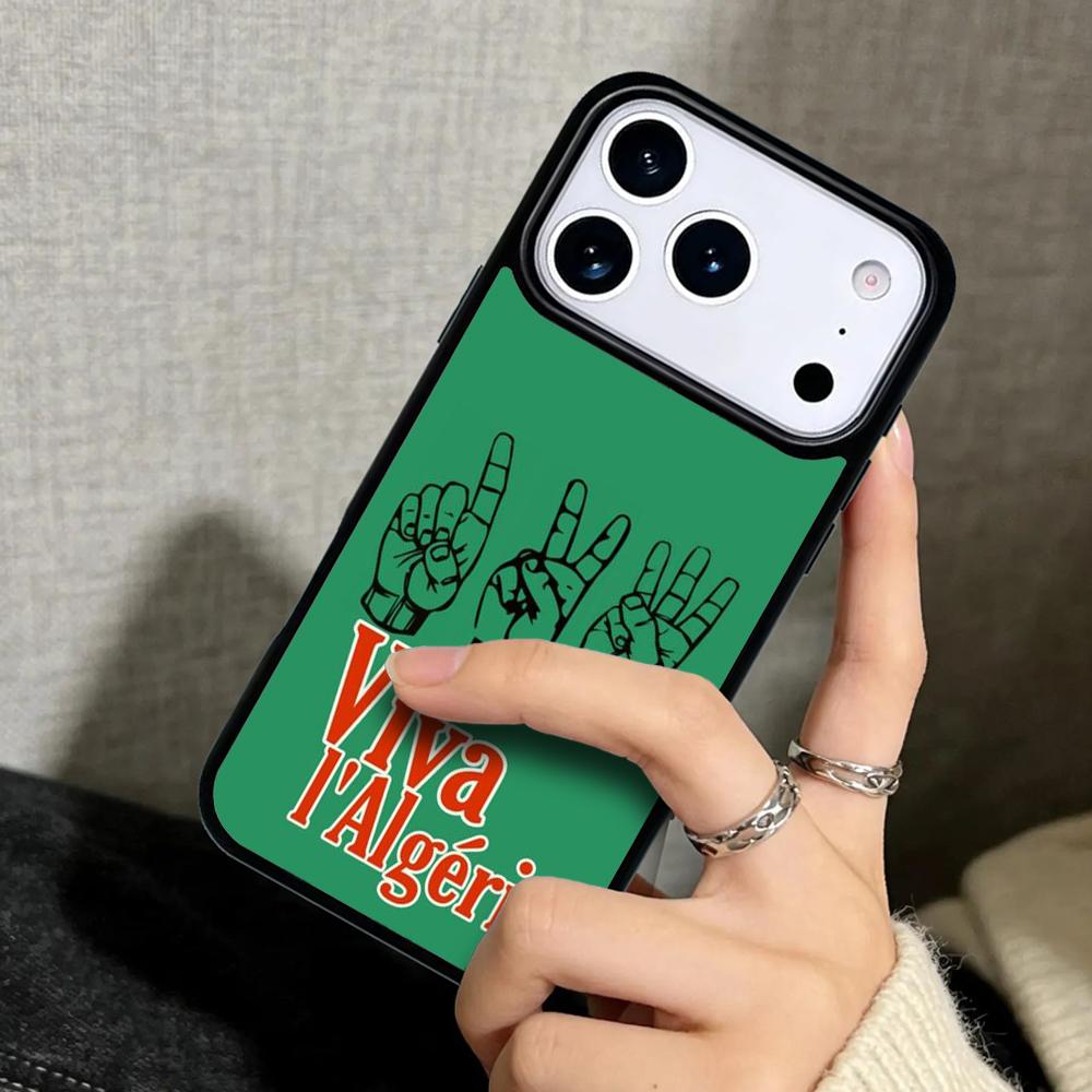 Schutzhülle Case für iPhone 17 Air 16 Pro Max 15 Plus 11 13 Mini 14 12 Rückseite Handyhülle Algerien Flagge