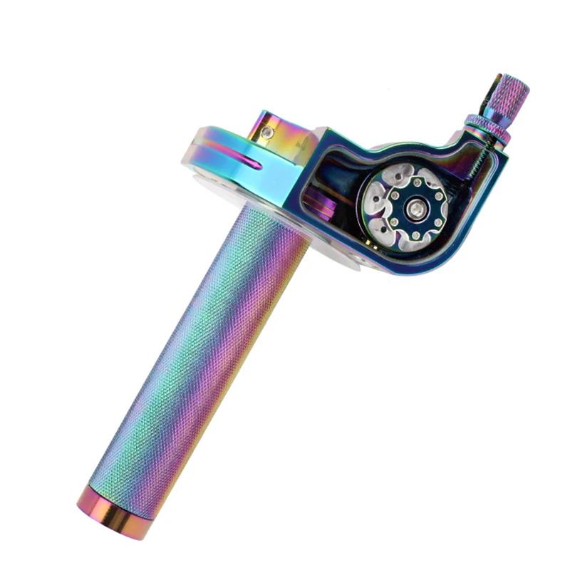 For ATV Quad Bike Motocross Moped Scooter Bike CNC Aluminum Parts 7/8" 22mm Universal Motorcycle Accelerator Throttle Twist Grip,Colorful.