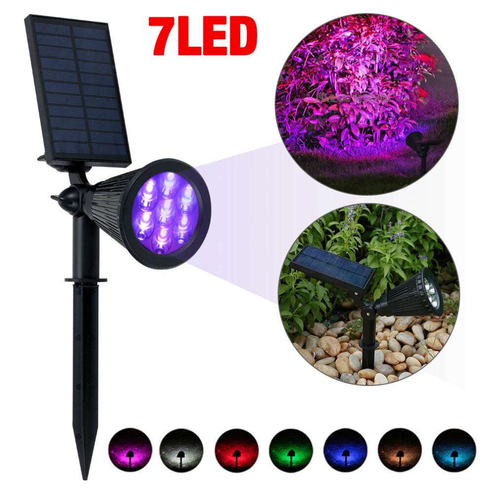 Pannello Solare a 7 LED Impermeabile Luci da Inondazione Alimentate a Energia Spot per Giardino Prato
