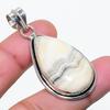Natural Calcite Agate Gemstone 925 Sterling Silver Jewelry Pendant 1.97" AP-14730
