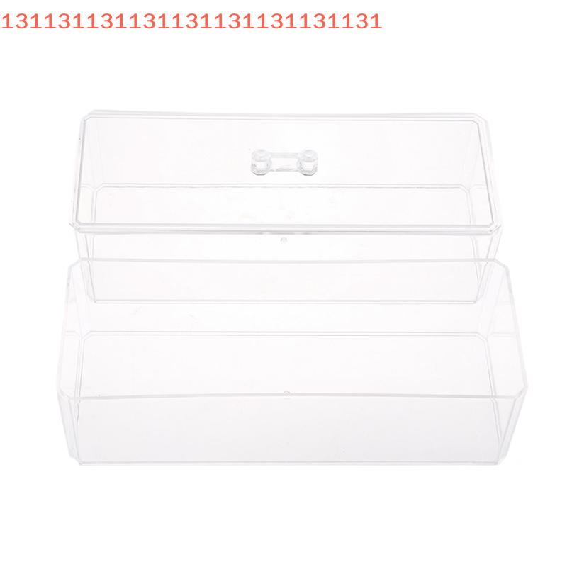 Transparent Acrylic Makeup Storage Box Rectangle Home Clear Display Organizer for Cosmetics Cotton Swabs