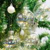 12 Pcs Clear Iridescent Glass Baubles Balls Christmas Tree Ornament DIY Decoration Hanging Pendant