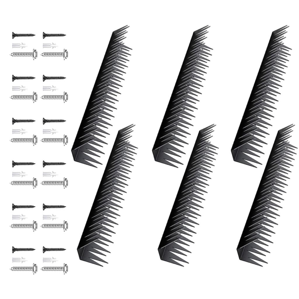 6 Pieces Metal Security Fence Spikes AntiClimb Wall Spikes for Outdoor Use with Easy Installation for Cat Birds Prevent