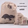 Dragon Boat Festival Natural Linen Sachet: Cotton Drawstring Burlap Bag, Custom Logo Option