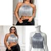 Sexy Womens Mesh Tank Top With Tassels And Glitter For Summer 2025 Beauty Enthusiasts