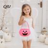 Halloween Candy Bag Pumpkin for Kids, Reusable Non-Woven Trick or Treat Bucket, Smile Bucket Face Snack Holder Basket with Handle Party Favors