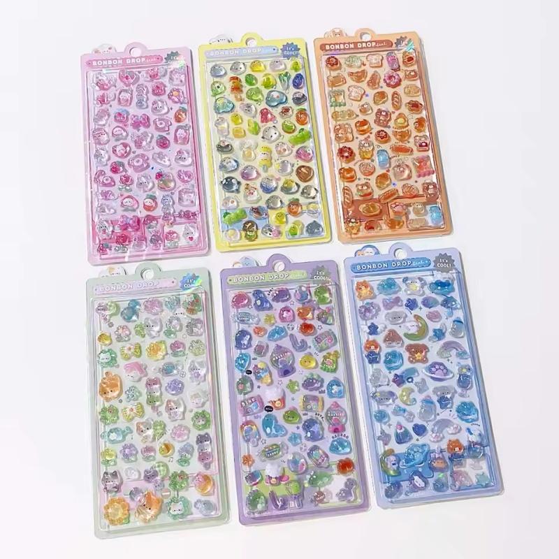 Cute Cartoon 3D Stickers Kawaii Deco Stickers Diy Phone Luggage Motorcycle Laptop Suitcase Decal Sticker