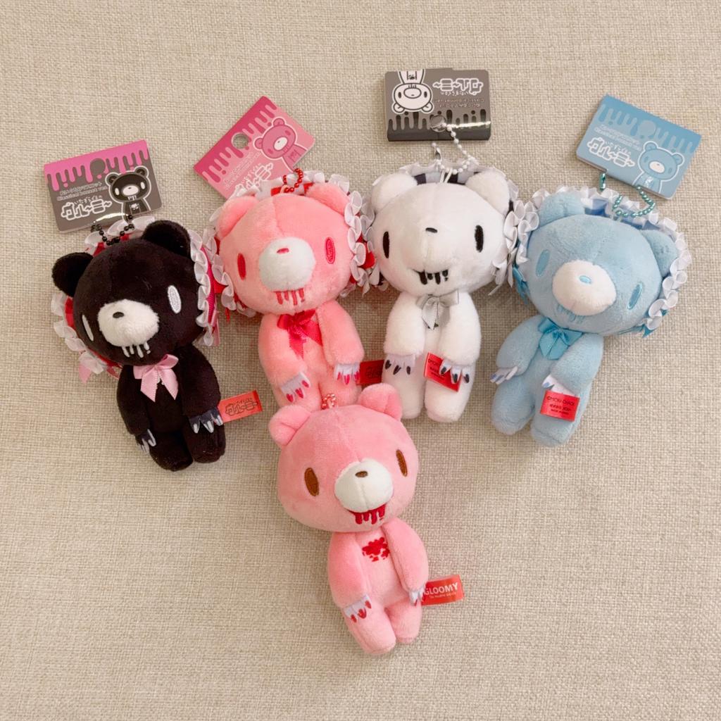Gloomy Bear 12Cm Blood Pink Lace Plush Toy Style Cute And Creepy Doll For Bag Charm Keychain Collectors Gift