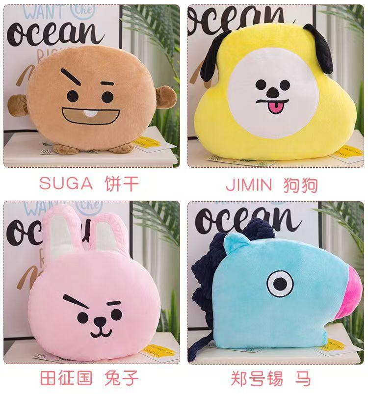 Almofada de conforto de pelúcia BTS BT21 Decoração de casa Kpop