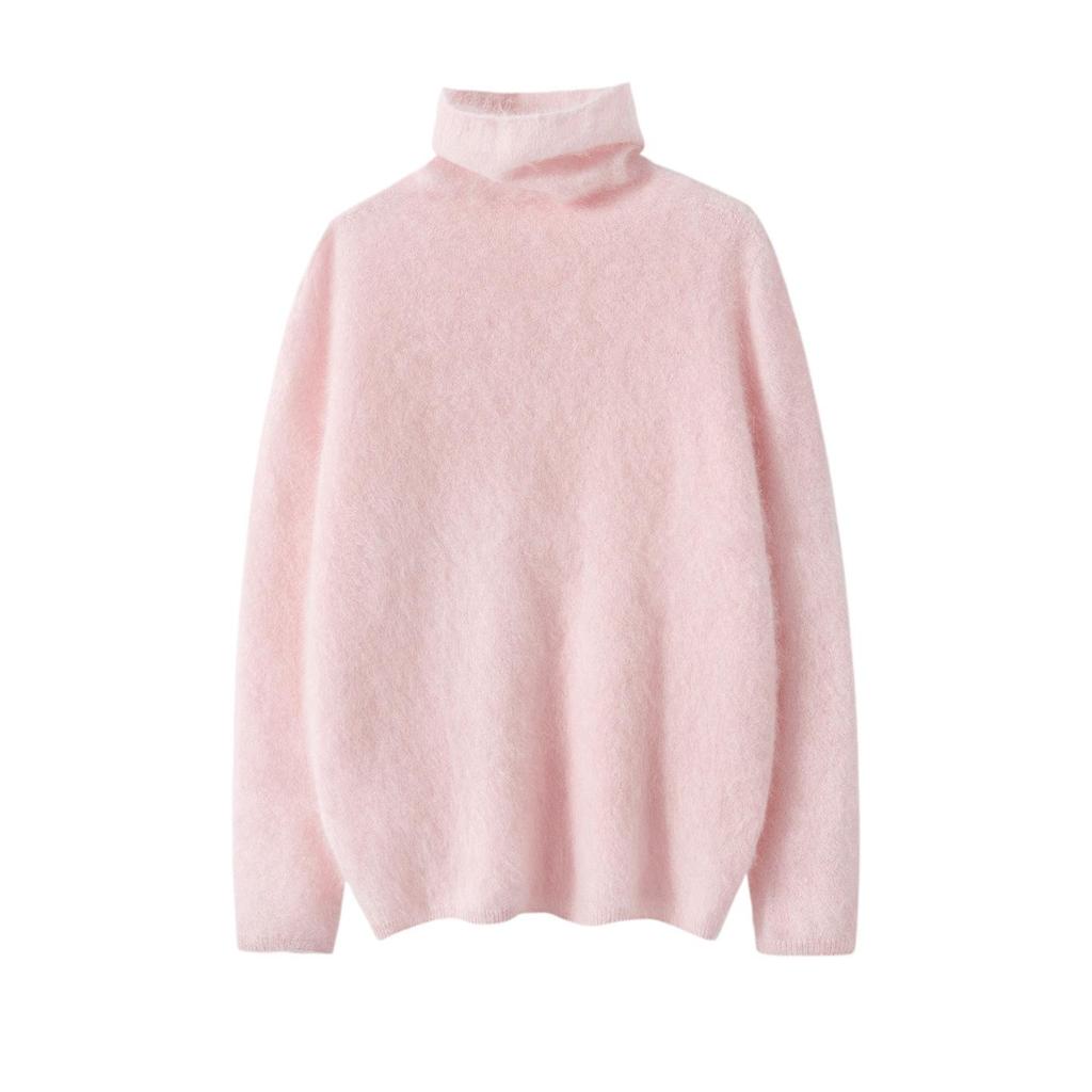 Women's High Neck 100% Cashmere Brushed Knit Sweater - Autumn/Winter Collection