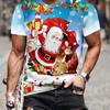 Christmas Series 3D Digital Printed Men's Casual and Fashionable Round Neck Short Sleeved T-shirt