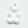Large Resin Cartoon Bear Keychain with Transparent Sequin Pendant
