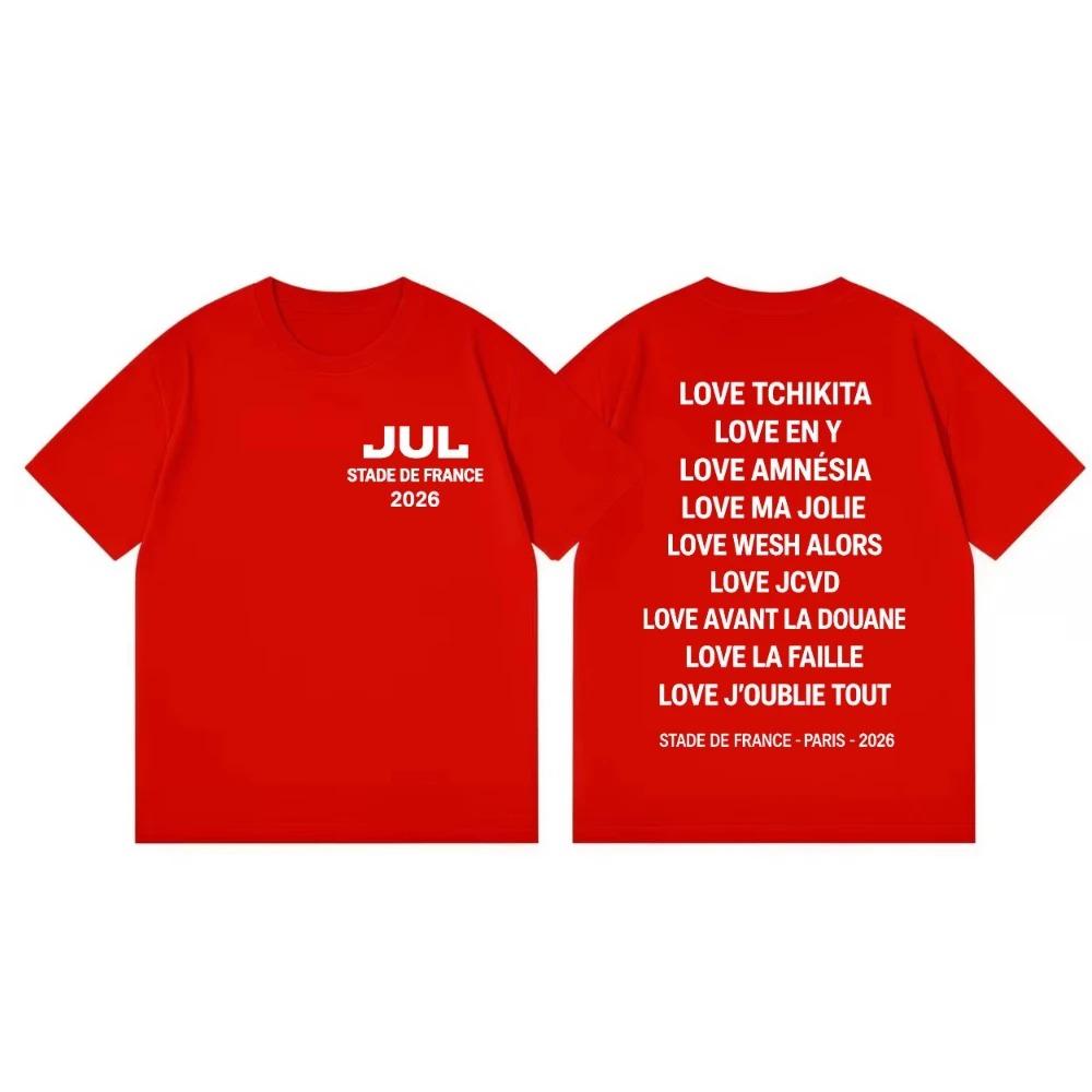 This Black Jul Stade de France 2026 Tour T-shirt Features His Iconic Hit Tracks for Diehard French Rap Fans Who Love His Melodic Style