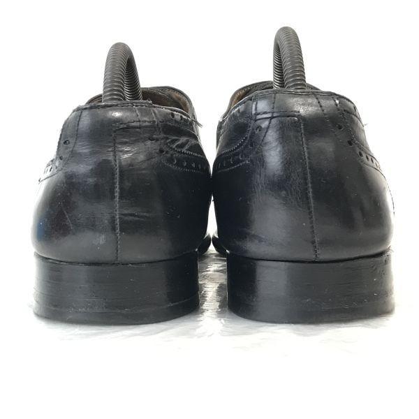 DAKS/Goodyear Welt Leather Full Brogue Wingtip Shoes/27.5/Black/Closed Lacing Business(USED)