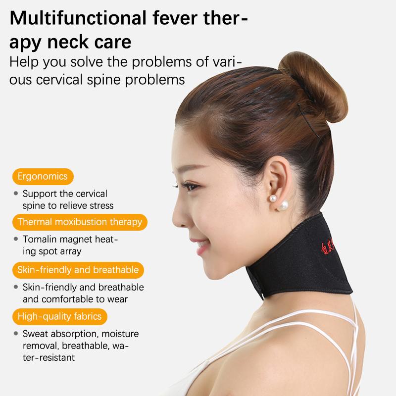 2 szt. Samonagrzewający magnetyczny stabilizator szyi - Średnio miękka przenośna poduszka szyjna z terapią spontanicznym ciepłem na mrowienie