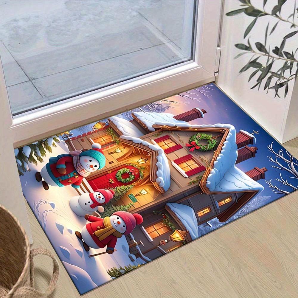 

1pc Snowman Family Area Rug, Slip-Resistant, Easy-Clean, Stain-Resistant, Perfect for Cozy Living Rooms, Bedrooms, Kitchens, Offices, and Ho 60cm by 90cm