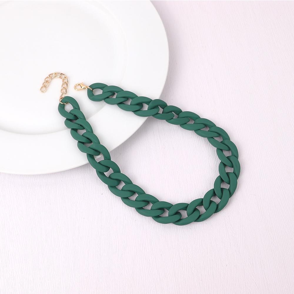 Statement Matte Colorful Chunky Acrylic Chain Necklace For Women Boho Resin Wide Chain Collar Choker Necklaces Pendant Jewelry