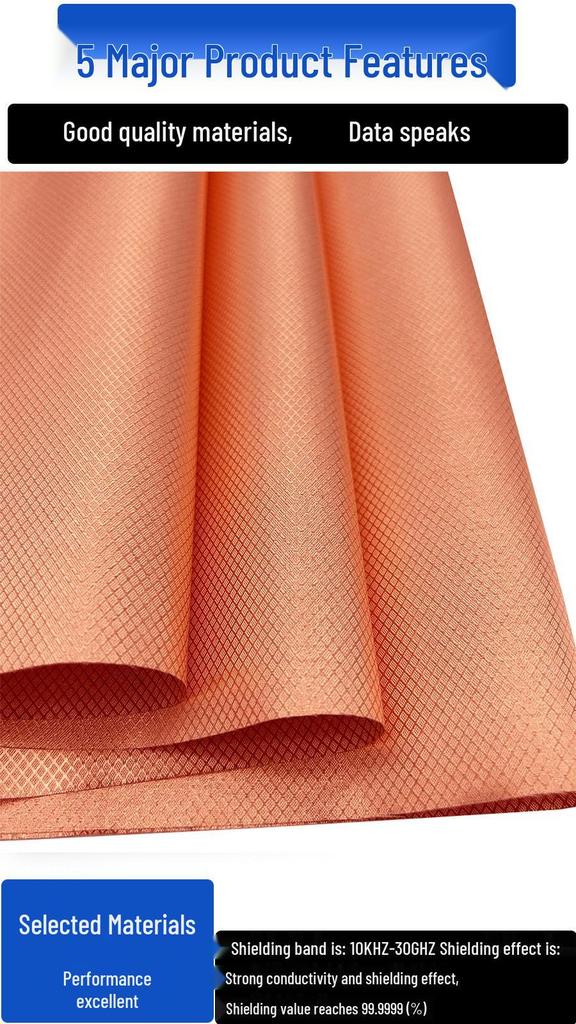Copper Rhombus Grid RFID/EMF Shielding Fabric for Radiation and GPS Interference Protection
