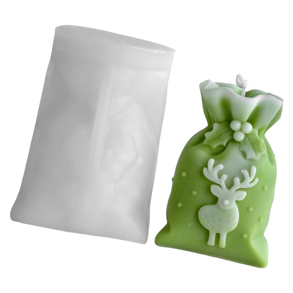 Christmas Gift Bag Silicone Candle Mold Candy Bag Shape Silicone Mold Baking Tool For Epoxy Resin Candle Soap Chocolate