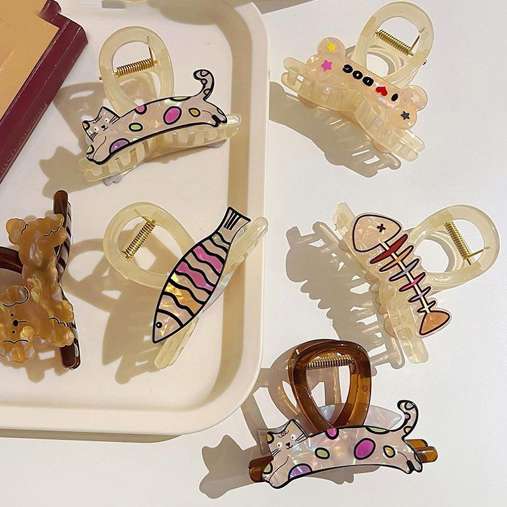 Cartoon Claw Clip for Women Kids Hair Claw Clip Dog/Cat Hair Grip Hair Styling Ponytail Holder for Daily Use Hair Decors