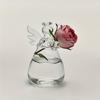 Modern Glass Flower Vase Compatible for Fresh or Artificial Flowers Cylindrical Round Vase with Smooth Sides Minimalist Wedding Centerpiece