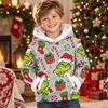 Kids Long Sleeve Christmas Print Hoodie Casual Pullover Top for Holiday Wear