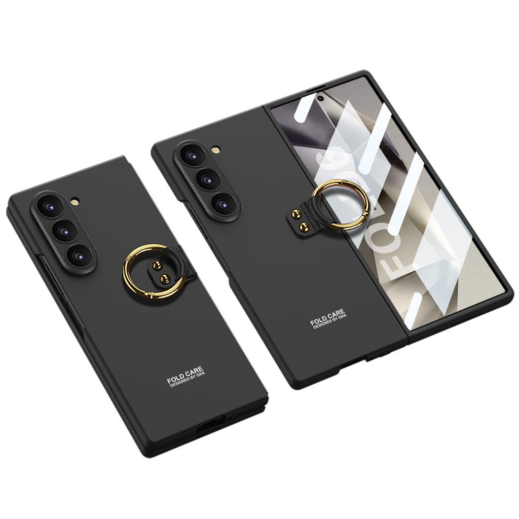 Samsung Galaxy Z Fold6 Folding Screen Mobile Phone Case Fine Hole Shell Membrane Ultra Thin Ring Buckle Protective Case