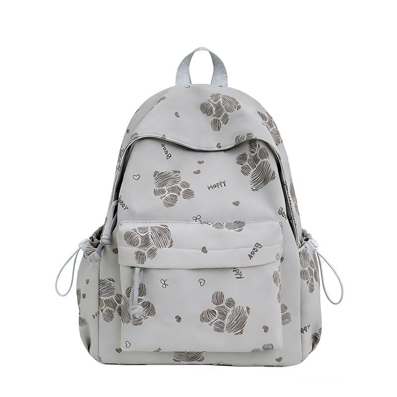 Women's Bear Printed Backpack Student's Lightweight Schoolbag