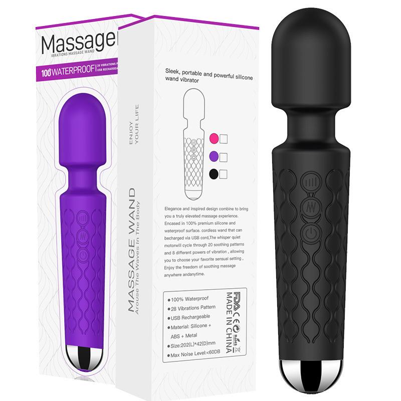 8-Speed, 20-Frequency Rechargeable Vibrating AV Rod for Women