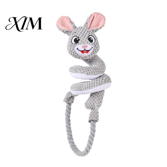 Interactive Tug of War Toys for Dogs Dog Rope Toy, Cute Fox Rabbit Squeaky Chew Toy with Crinkle Paper, Durable Medium Large Pull Dogs, Pet