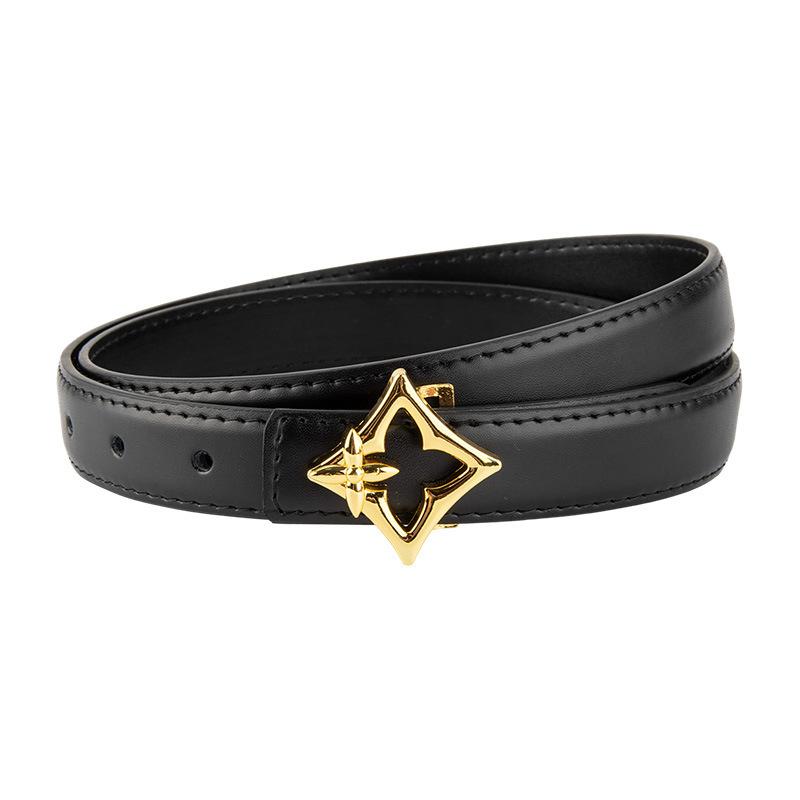 Belt Women's Genuine Leather Korean Version Douyin Belt Women's Young People Cowhide Belt