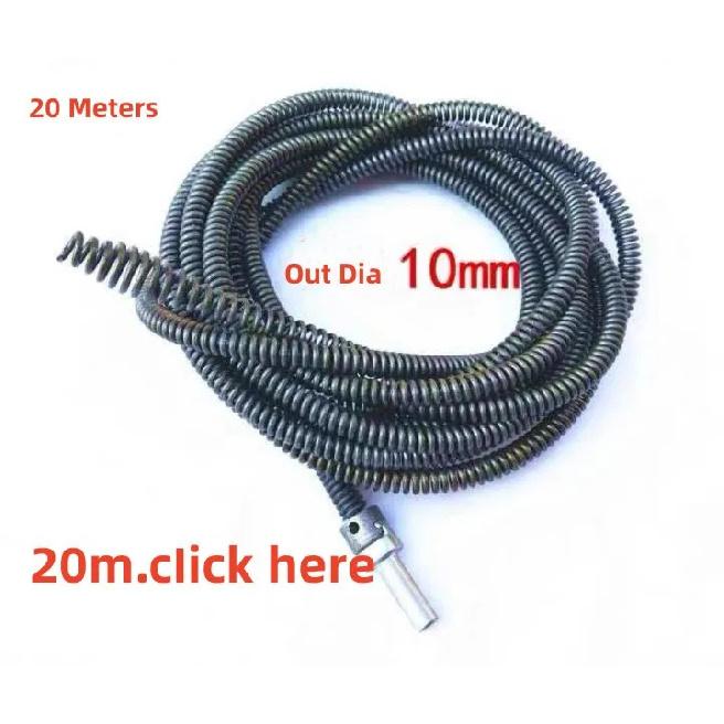 Sewer Dredging Spring Electric Drill Drain Cleaner Machine Sewer Pipe Dredger Cleaning Tool With Connector 5 meters 10 Meters