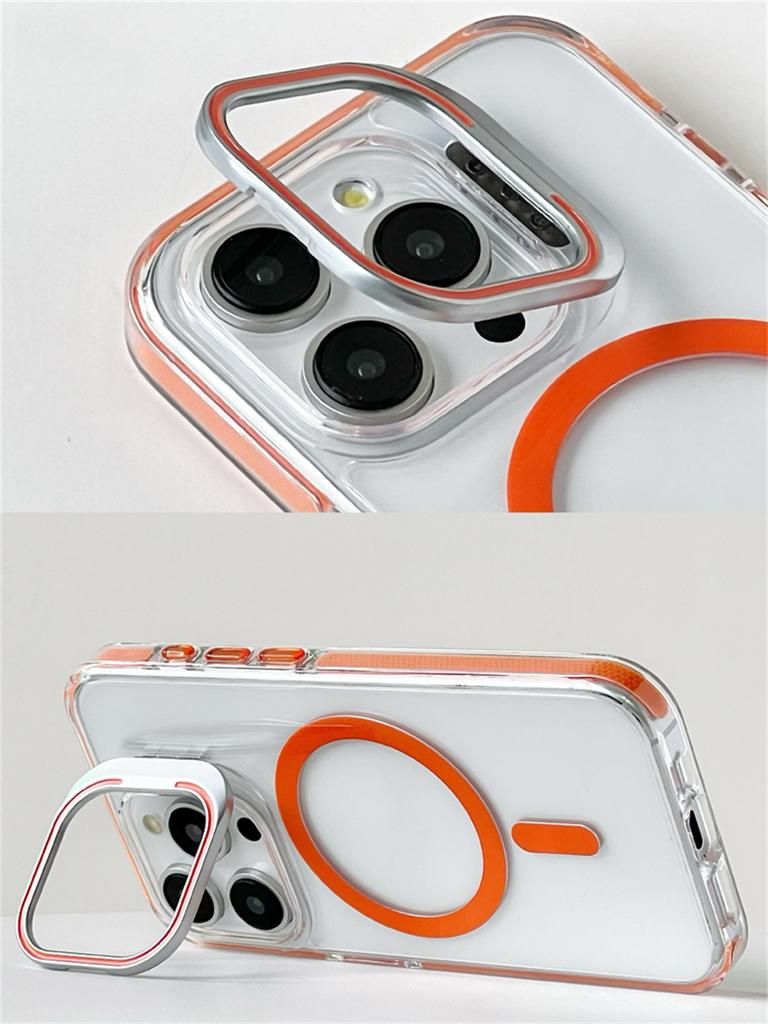 Transparent Bumper Magnetic Case For iPhone 17 17Air 16 15 14 Plus 13 12 Pro Max Magsafe Wireless Charge Metal Lens Holder Cover