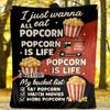Popcorn Life Movies Bucket List Customizable Outdoor Blanket Customize Text Ultrasoft For Picnics Outdoor Travel And Camping Sofa Office For All