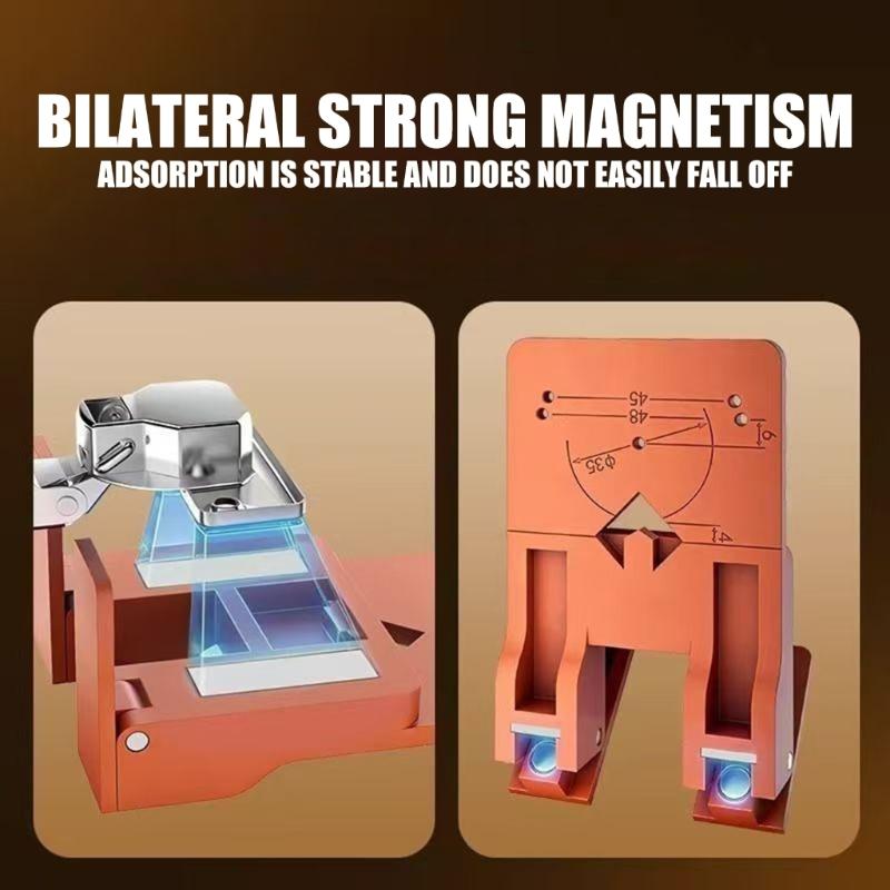 Cabinet Door Hinge Spacer Magnetic Cabinet Door Gaps Positioning Tool With Foldable Guide For Precise Hinge Installation