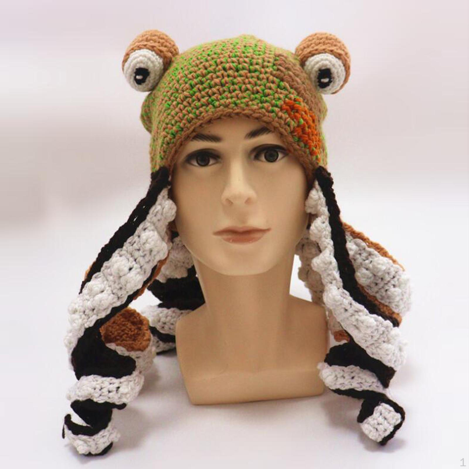 

Милая новинка, шляпа, костюм осьминога, ручное плетение, щупальце для взрослых на Хэллоуин зелёный