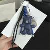 Badminton Bear Racket Keychain Woven Rope Little Bear Bag Hanging Leather Bag Pendant  Friendship